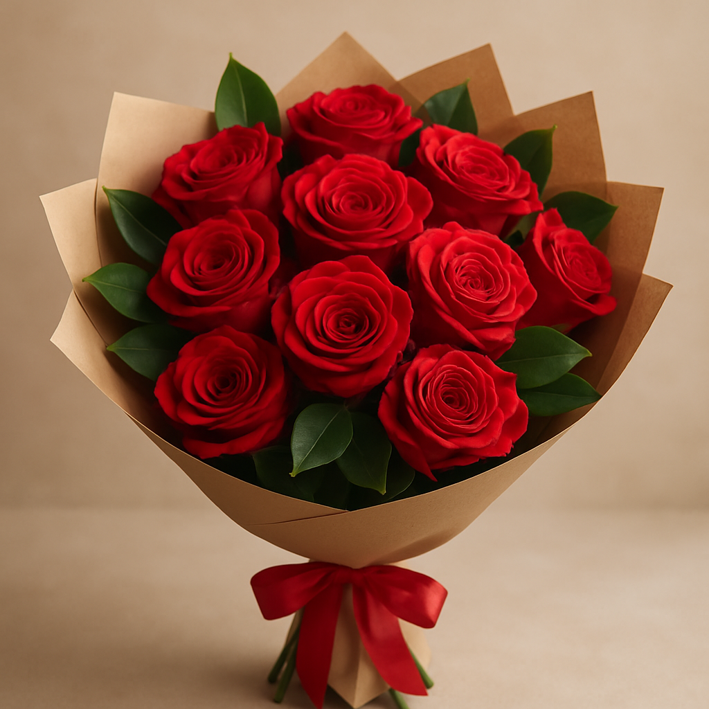 Ein romantischer Rosenstrauß
